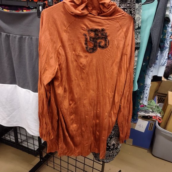 Orange pullover hooded long-sleeve top from Zig Zag Asian Collection size XL - Picture 5 of 5